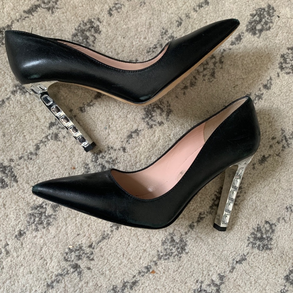 Kate spade jewel heel black stiletto pumps 5
